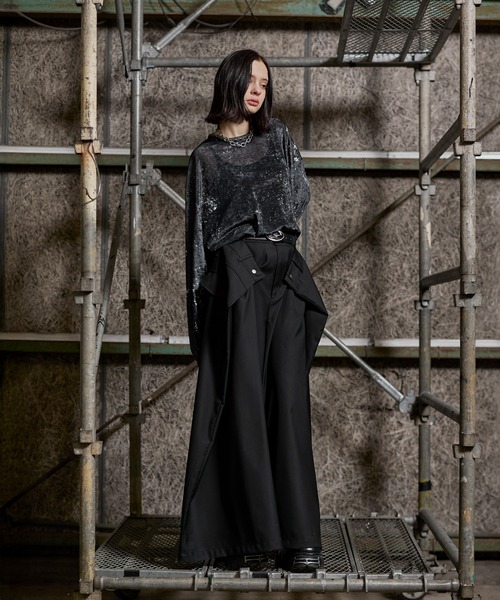 ERAR（エラー）の「【ERAR】【セットアップ対応】ダブルサイズアジャストフロントワイドスラックスパンツ（スラックス・メンズ・ブラック・S/M/L/XL）」の10枚目の写真