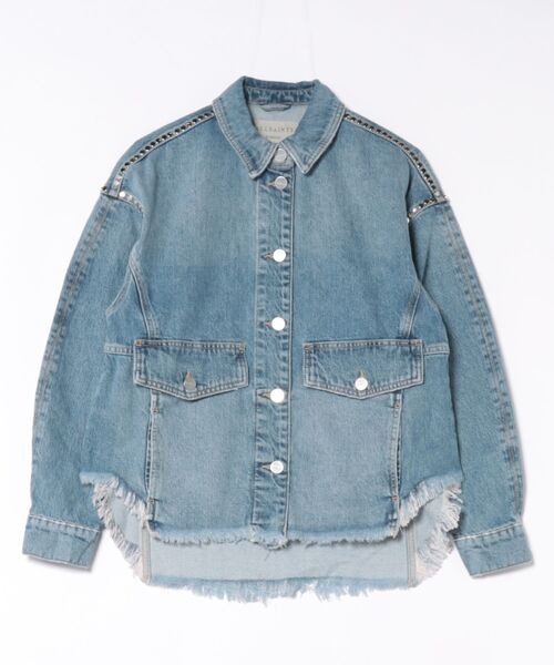 ALLSAINTS(オールセインツ)の「HETTIE OVERSIZED STUD SHACKET | HETTIE オーバーサイズ スタッド シャケット(シャツ/ブラウス・レディース・インディゴブルー・XS/S/M)」の6枚目の写真