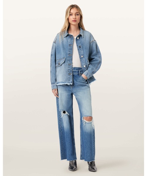 ALLSAINTS(オールセインツ)の「HETTIE OVERSIZED STUD SHACKET | HETTIE オーバーサイズ スタッド シャケット(シャツ/ブラウス・レディース・インディゴブルー・XS/S/M)」の3枚目の写真