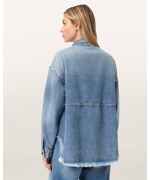 ALLSAINTS(オールセインツ)の「HETTIE OVERSIZED STUD SHACKET | HETTIE オーバーサイズ スタッド シャケット(シャツ/ブラウス・レディース・インディゴブルー・XS/S/M)」の4枚目の写真