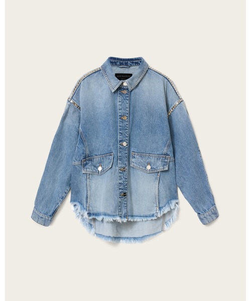 ALLSAINTS(オールセインツ)の「HETTIE OVERSIZED STUD SHACKET | HETTIE オーバーサイズ スタッド シャケット(シャツ/ブラウス・レディース・インディゴブルー・XS/S/M)」の5枚目の写真