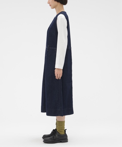 MHL.(エムエイチエル)の「CANTON LIGHT DENIM(ワンピース・レディース・インディゴブルー・36/34)」の3枚目の写真