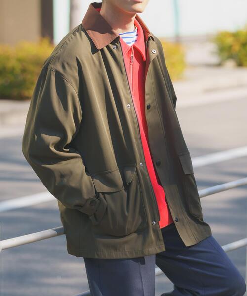 ITEMS URBANRESEARCH(アイテムズ アーバンリサーチ)の「襟配色 ハンティングジャケット(その他アウター・メンズ・ベージュ/チャコールグレー/カーキ・MEDIUM/LARGE)」の3枚目の写真