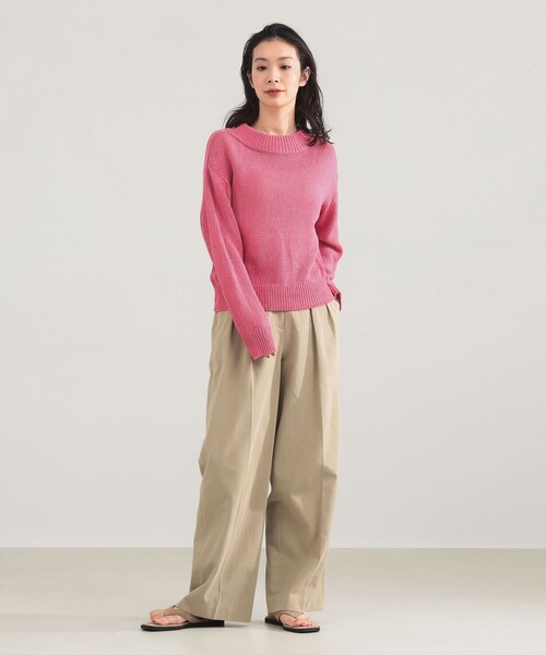 Demi-Luxe BEAMS(デミルクス ビームス)の「AK+1 / 3ゲージ ボトルネック プルオーバー(ニット/セーター・レディース・ピンク/ホワイト系その他・ONE SIZE)」の8枚目の写真