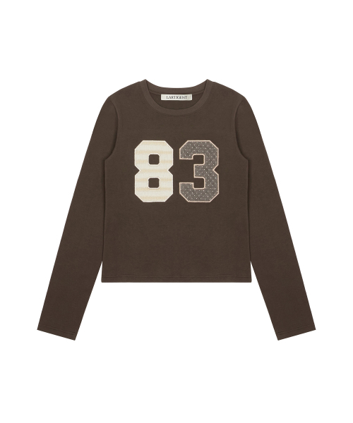 LARTIGENT(ラーティゼン)の「L20 83 PATCH LONG SLEEVE(BROWN)(Tシャツ/カットソー・レディース・その他・FREE)」の1枚目の写真