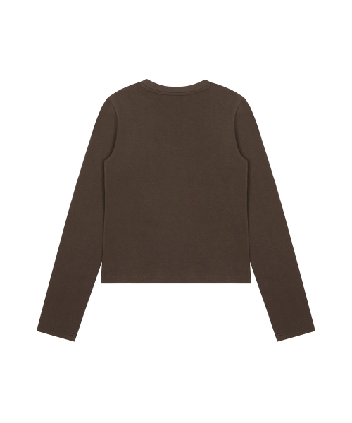LARTIGENT(ラーティゼン)の「L20 83 PATCH LONG SLEEVE(BROWN)(Tシャツ/カットソー・レディース・その他・FREE)」の2枚目の写真
