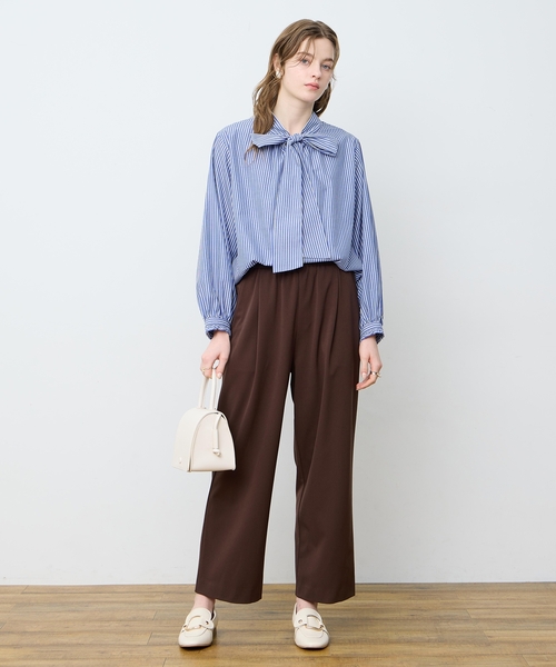 LE SOUK HOLIDAY(ルスークホリデー)の「ストライプボウタイブラウス(シャツ/ブラウス・レディース・ピンク/サックスブルー・M/L)」の13枚目の写真