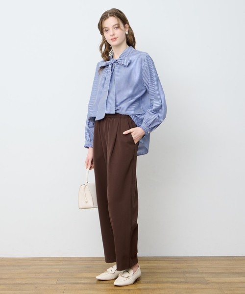 LE SOUK HOLIDAY(ルスークホリデー)の「ストライプボウタイブラウス(シャツ/ブラウス・レディース・ピンク/サックスブルー・M/L)」の14枚目の写真