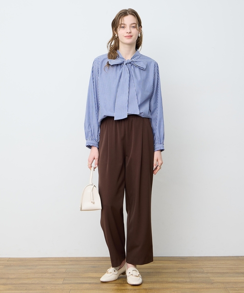LE SOUK HOLIDAY(ルスークホリデー)の「ストライプボウタイブラウス(シャツ/ブラウス・レディース・ピンク/サックスブルー・M/L)」の15枚目の写真