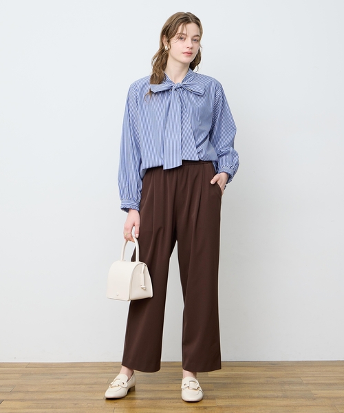 LE SOUK HOLIDAY(ルスークホリデー)の「ストライプボウタイブラウス(シャツ/ブラウス・レディース・ピンク/サックスブルー・M/L)」の16枚目の写真