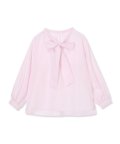 LE SOUK HOLIDAY(ルスークホリデー)の「ストライプボウタイブラウス(シャツ/ブラウス・レディース・ピンク/サックスブルー・M/L)」の7枚目の写真