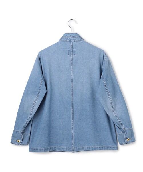 J.PRESS YORK STREET(ジェイプレスヨークストリート)の「【UNISEX】ライトオンス デニムカバーオール(デニムジャケット・メンズ・ダルブルー系/ネイビー系・SMALL/MEDIUM/LARGE)」の3枚目の写真
