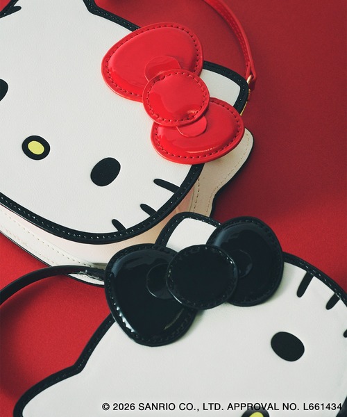 ROPE' PICNIC（ロペピクニック）の「【ROPE' PICNIC×ハローキティ】2WAYストラップ付きミニショルダーバッグ（ショルダーバッグ・レディース・ブラック/レッド・FREE）」の7枚目の写真