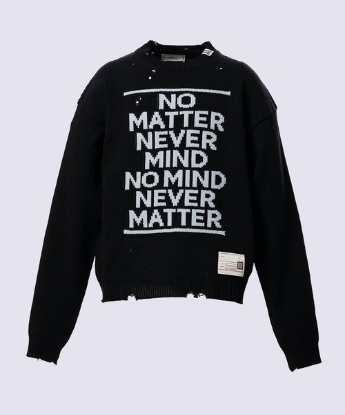 Maison MIHARA YASUHIRO（メゾンミハラヤスヒロ）の「【MIHARAYASUHIRO/ミハラヤスヒロ】LETTERED KNIT PULLOVER（ニット/セーター・メンズ・ブラック/ブルー/ホワイト・44/48/46）」の3枚目の写真