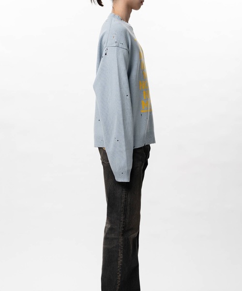 Maison MIHARA YASUHIRO（メゾンミハラヤスヒロ）の「【MIHARAYASUHIRO/ミハラヤスヒロ】LETTERED KNIT PULLOVER（ニット/セーター・メンズ・ブラック/ブルー/ホワイト・44/48/46）」の14枚目の写真