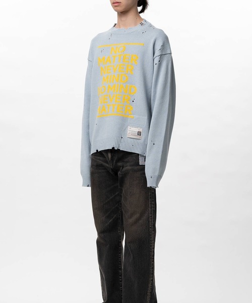 Maison MIHARA YASUHIRO（メゾンミハラヤスヒロ）の「【MIHARAYASUHIRO/ミハラヤスヒロ】LETTERED KNIT PULLOVER（ニット/セーター・メンズ・ブラック/ブルー/ホワイト・44/48/46）」の15枚目の写真