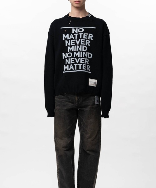 Maison MIHARA YASUHIRO（メゾンミハラヤスヒロ）の「【MIHARAYASUHIRO/ミハラヤスヒロ】LETTERED KNIT PULLOVER（ニット/セーター・メンズ・ブラック/ブルー/ホワイト・44/48/46）」の17枚目の写真