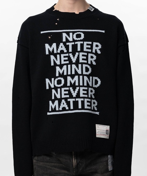 Maison MIHARA YASUHIRO（メゾンミハラヤスヒロ）の「【MIHARAYASUHIRO/ミハラヤスヒロ】LETTERED KNIT PULLOVER（ニット/セーター・メンズ・ブラック/ブルー/ホワイト・44/48/46）」の22枚目の写真