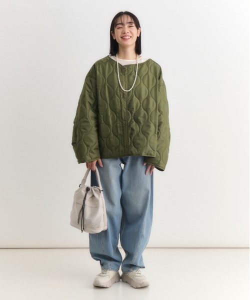 Right-on（ライトオン）の「【HONEYSUCKLE ROSE】モッズショートコート (ライナー取り外し / オーバーサイズ / ヴィンテージフェード)（モッズコート・レディース・ブラック/カーキブラウン・S/M/L）」の10枚目の写真