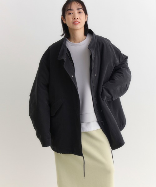 Right-on（ライトオン）の「【HONEYSUCKLE ROSE】モッズショートコート (ライナー取り外し / オーバーサイズ / ヴィンテージフェード)（モッズコート・レディース・ブラック/カーキブラウン・S/M/L）」の15枚目の写真