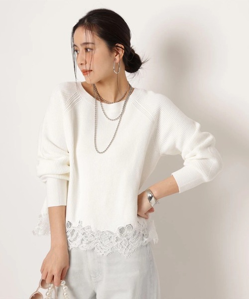 裾刺繡レースニット（ニット/セーター）｜Arpege story