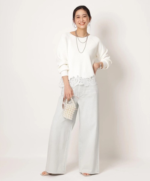 裾刺繡レースニット（ニット/セーター）｜Arpege story