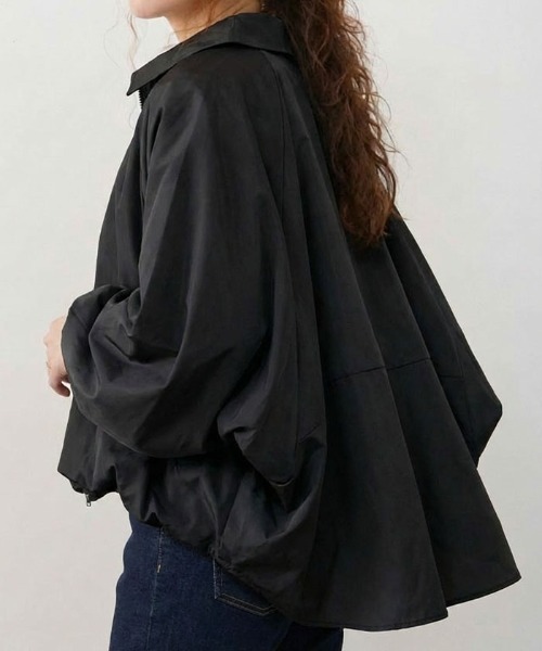 aquagarage（アクアガレージ）の「サテンドルマンブルゾン（その他アウター・レディース・アイボリー/カーキ/ブラック・M）」の3枚目の写真