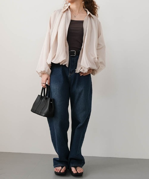 aquagarage（アクアガレージ）の「サテンドルマンブルゾン（その他アウター・レディース・アイボリー/カーキ/ブラック・M）」の6枚目の写真