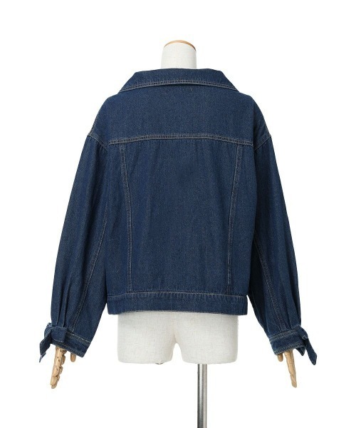 F i.n.t（フィント）の「袖口リボンデニムジャケット/fint フィント（デニムジャケット・レディース・ブラック/インディゴブルー・FREE）」の14枚目の写真