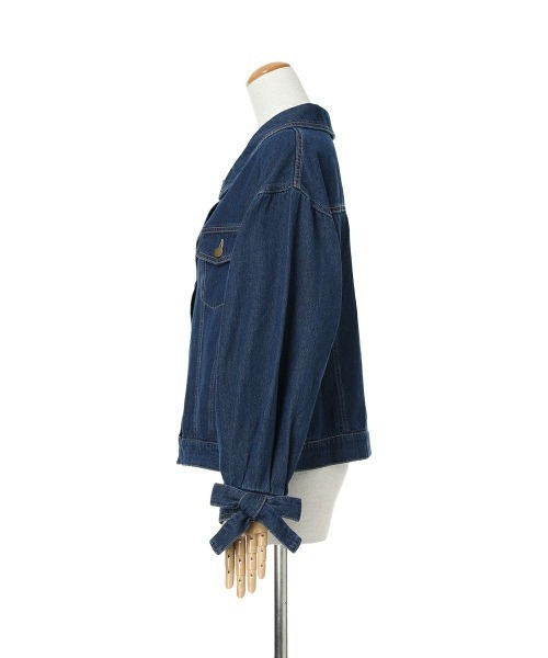 F i.n.t（フィント）の「袖口リボンデニムジャケット/fint フィント（デニムジャケット・レディース・ブラック/インディゴブルー・FREE）」の15枚目の写真