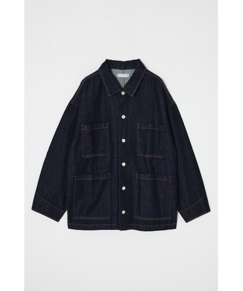 MOUSSY(マウジー)の「【26年SS新作】TENCEL(TM) DENIM カバーオール(デニムジャケット・レディース・ブルー/ワンウォッシュ・FREE)」の4枚目の写真
