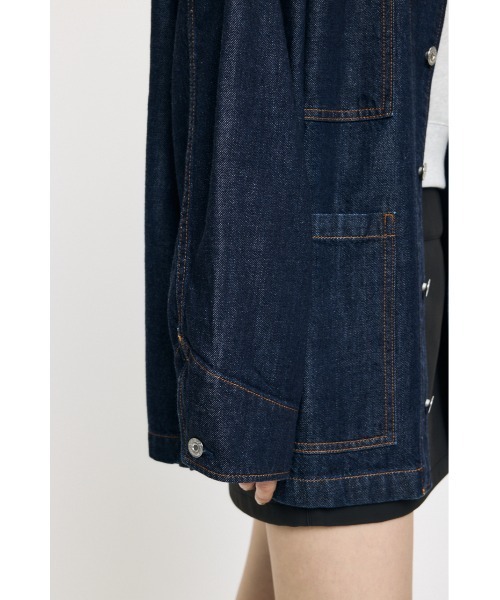 MOUSSY(マウジー)の「【26年SS新作】TENCEL(TM) DENIM カバーオール(デニムジャケット・レディース・ブルー/ワンウォッシュ・FREE)」の6枚目の写真