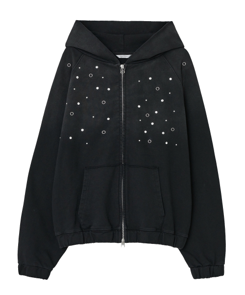 セール】Hotfix Washed Raglan Zip Hoodie [Black]（パーカー