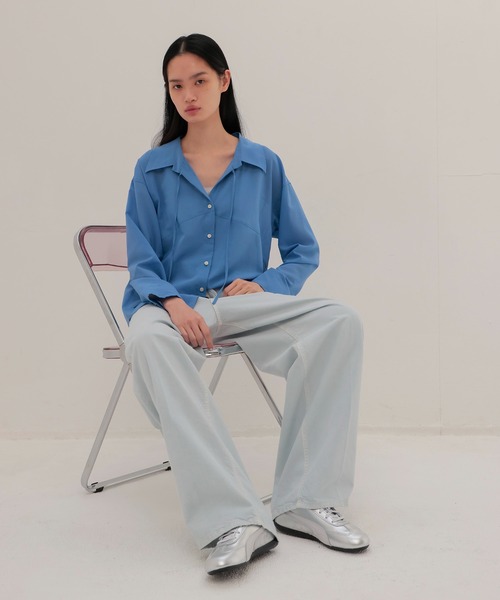 DRESSLAVE（ドレスレイブ）の「sheer gas voile shirt(シアーガスボイルシャツ)（シャツ/ブラウス・レディース・ホワイト/ブルー・38）」の3枚目の写真