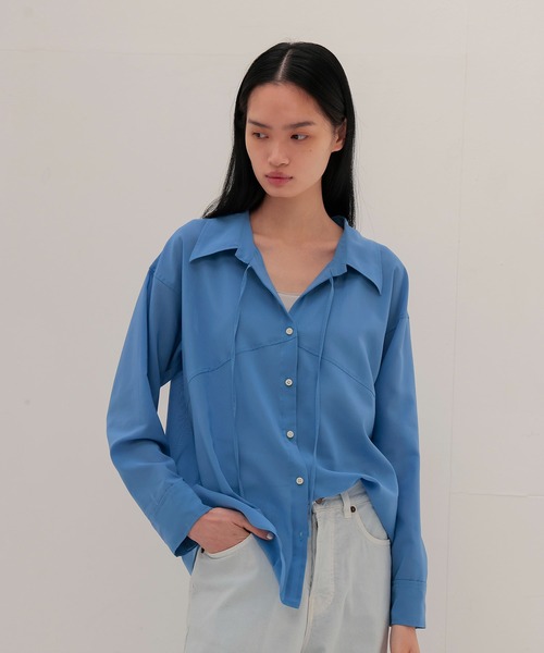 DRESSLAVE（ドレスレイブ）の「sheer gas voile shirt(シアーガスボイルシャツ)（シャツ/ブラウス・レディース・ホワイト/ブルー・38）」の4枚目の写真