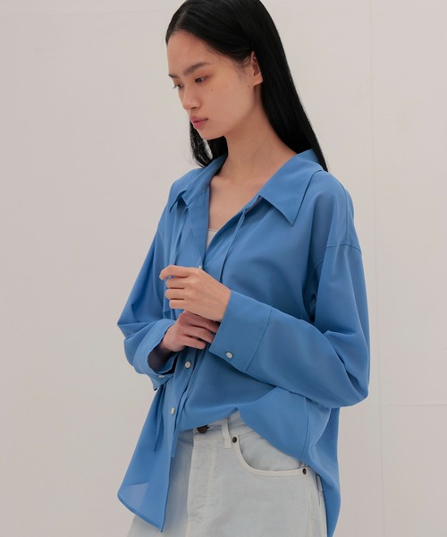 DRESSLAVE（ドレスレイブ）の「sheer gas voile shirt(シアーガスボイルシャツ)（シャツ/ブラウス・レディース・ホワイト/ブルー・38）」の5枚目の写真