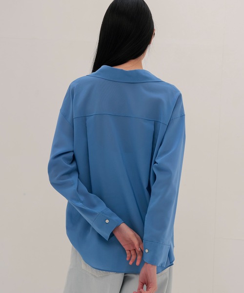 DRESSLAVE（ドレスレイブ）の「sheer gas voile shirt(シアーガスボイルシャツ)（シャツ/ブラウス・レディース・ホワイト/ブルー・38）」の6枚目の写真