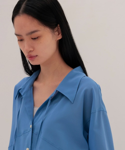 DRESSLAVE（ドレスレイブ）の「sheer gas voile shirt(シアーガスボイルシャツ)（シャツ/ブラウス・レディース・ホワイト/ブルー・38）」の7枚目の写真