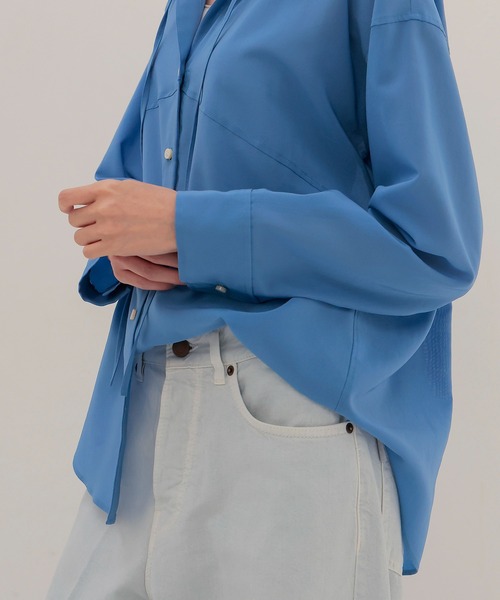 DRESSLAVE（ドレスレイブ）の「sheer gas voile shirt(シアーガスボイルシャツ)（シャツ/ブラウス・レディース・ホワイト/ブルー・38）」の9枚目の写真
