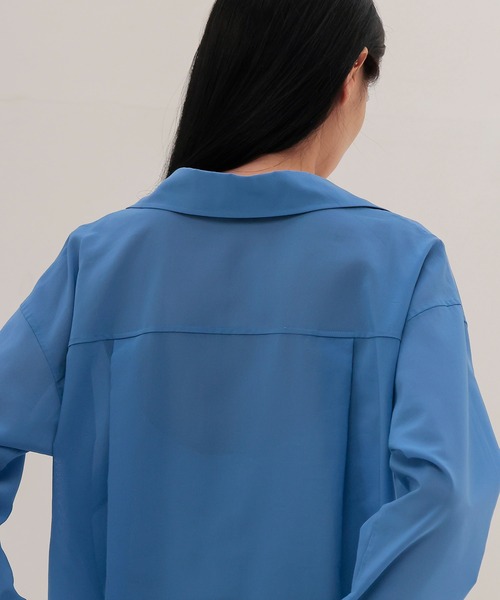 DRESSLAVE（ドレスレイブ）の「sheer gas voile shirt(シアーガスボイルシャツ)（シャツ/ブラウス・レディース・ホワイト/ブルー・38）」の11枚目の写真