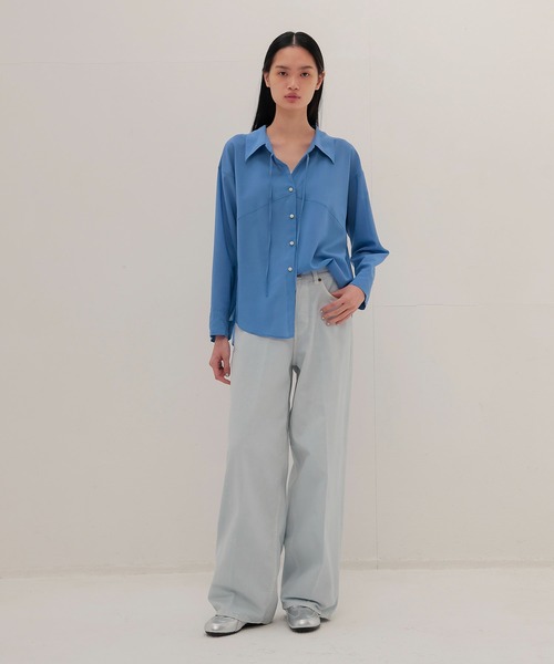 DRESSLAVE（ドレスレイブ）の「sheer gas voile shirt(シアーガスボイルシャツ)（シャツ/ブラウス・レディース・ホワイト/ブルー・38）」の12枚目の写真