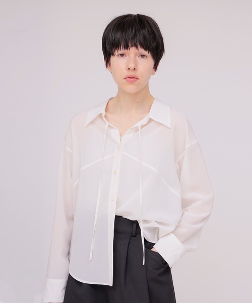 DRESSLAVE（ドレスレイブ）の「sheer gas voile shirt(シアーガスボイルシャツ)（シャツ/ブラウス・レディース・ホワイト/ブルー・38）」の15枚目の写真