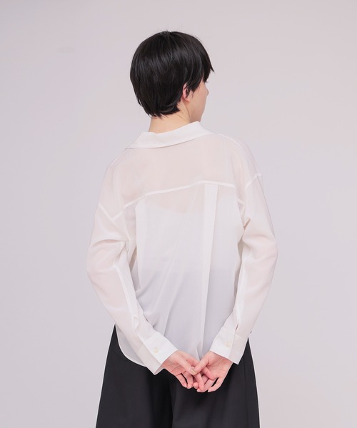 DRESSLAVE（ドレスレイブ）の「sheer gas voile shirt(シアーガスボイルシャツ)（シャツ/ブラウス・レディース・ホワイト/ブルー・38）」の17枚目の写真