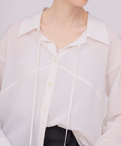 DRESSLAVE（ドレスレイブ）の「sheer gas voile shirt(シアーガスボイルシャツ)（シャツ/ブラウス・レディース・ホワイト/ブルー・38）」の18枚目の写真