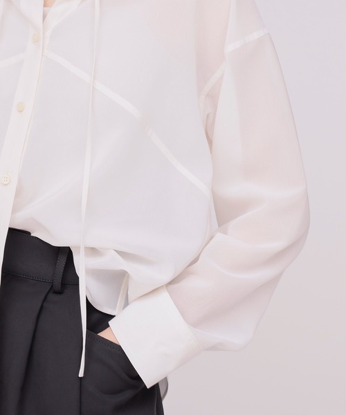 DRESSLAVE（ドレスレイブ）の「sheer gas voile shirt(シアーガスボイルシャツ)（シャツ/ブラウス・レディース・ホワイト/ブルー・38）」の19枚目の写真