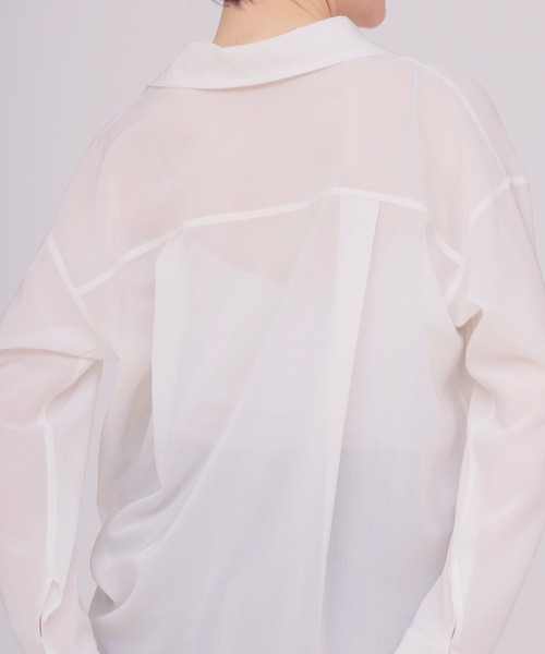 DRESSLAVE（ドレスレイブ）の「sheer gas voile shirt(シアーガスボイルシャツ)（シャツ/ブラウス・レディース・ホワイト/ブルー・38）」の20枚目の写真