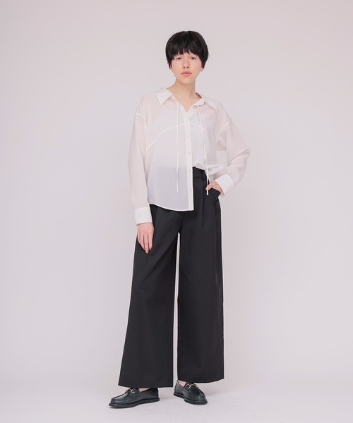 DRESSLAVE（ドレスレイブ）の「sheer gas voile shirt(シアーガスボイルシャツ)（シャツ/ブラウス・レディース・ホワイト/ブルー・38）」の21枚目の写真