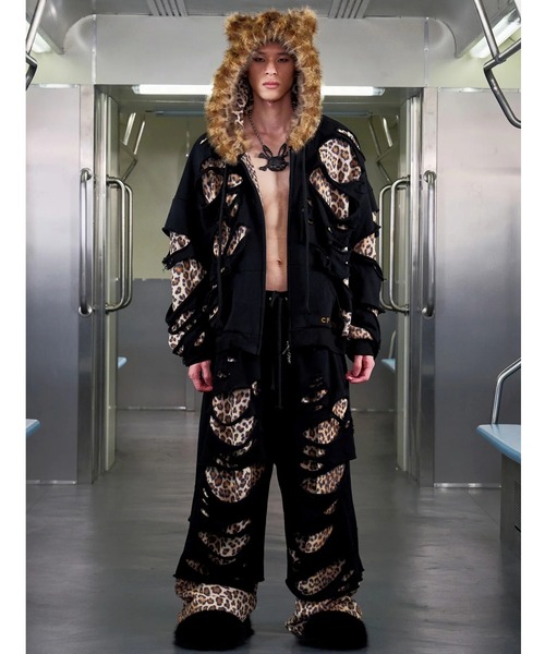 L.H.P(エルエイチピー)の「CFIERCE/フィアス/LEOPARD DESTROYED(スウェットパンツ・レディース・ブラック・S)」の3枚目の写真
