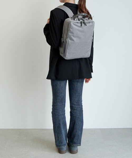 ace.（エース）の「ビジネスリュック フィッテムヘザー 12L A4サイズ 13.3インチPC メランジ素材 20111（ビジネスバッグ・レディース・ブラック/グレー・FREE）」の12枚目の写真