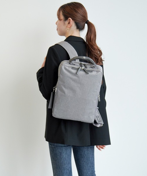 ace.（エース）の「ビジネスリュック フィッテムヘザー 12L A4サイズ 13.3インチPC メランジ素材 20111（ビジネスバッグ・レディース・ブラック/グレー・FREE）」の13枚目の写真